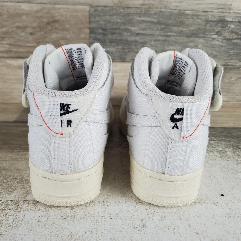 Nike Air Force 1 Mid Womens Shoes Sz 5 Summit White Lace Up Mid Top Sneakers